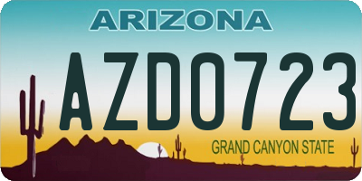 AZ license plate AZD0723