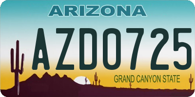 AZ license plate AZD0725