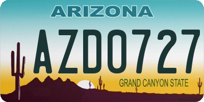 AZ license plate AZD0727