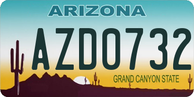 AZ license plate AZD0732
