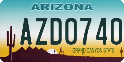 AZ license plate AZD0740