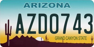AZ license plate AZD0743
