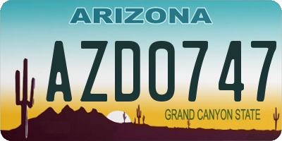 AZ license plate AZD0747