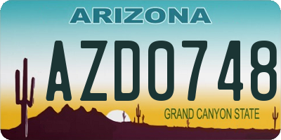 AZ license plate AZD0748