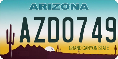 AZ license plate AZD0749