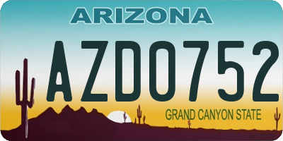 AZ license plate AZD0752