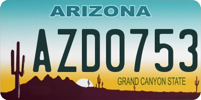 AZ license plate AZD0753