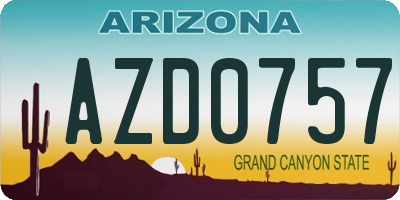 AZ license plate AZD0757