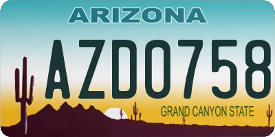 AZ license plate AZD0758