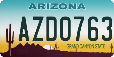 AZ license plate AZD0763
