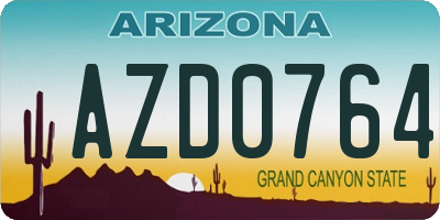 AZ license plate AZD0764