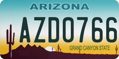 AZ license plate AZD0766