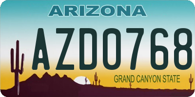 AZ license plate AZD0768