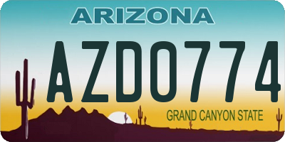 AZ license plate AZD0774