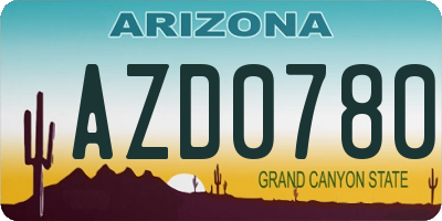 AZ license plate AZD0780