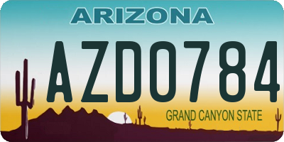 AZ license plate AZD0784