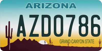 AZ license plate AZD0786