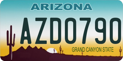 AZ license plate AZD0790