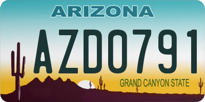 AZ license plate AZD0791
