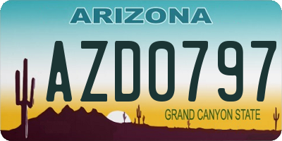 AZ license plate AZD0797