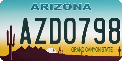 AZ license plate AZD0798