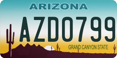 AZ license plate AZD0799