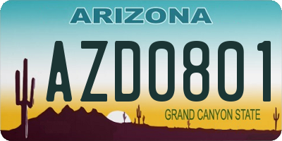 AZ license plate AZD0801