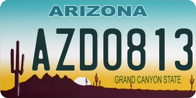 AZ license plate AZD0813