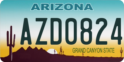 AZ license plate AZD0824