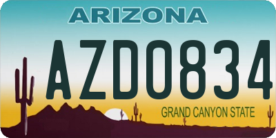 AZ license plate AZD0834