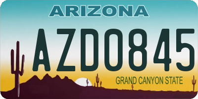 AZ license plate AZD0845