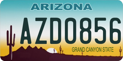 AZ license plate AZD0856