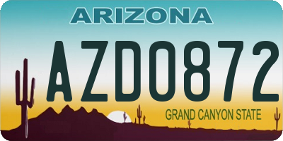 AZ license plate AZD0872