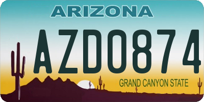AZ license plate AZD0874