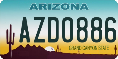AZ license plate AZD0886