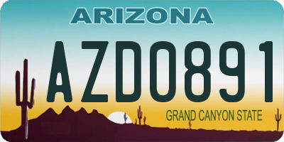 AZ license plate AZD0891
