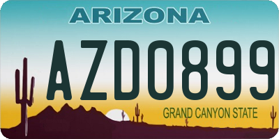 AZ license plate AZD0899