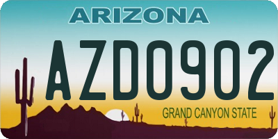 AZ license plate AZD0902