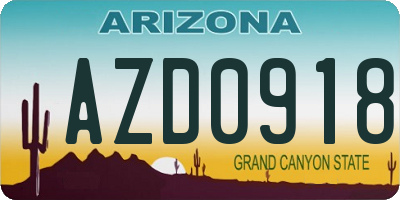 AZ license plate AZD0918