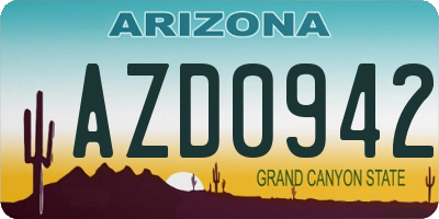 AZ license plate AZD0942