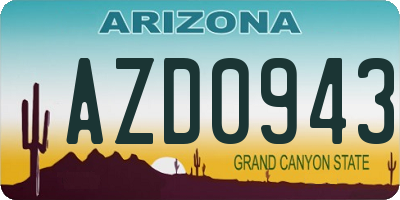 AZ license plate AZD0943