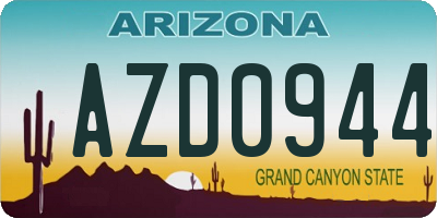 AZ license plate AZD0944