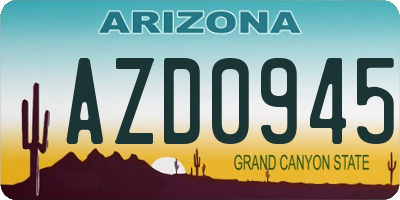 AZ license plate AZD0945