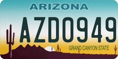 AZ license plate AZD0949