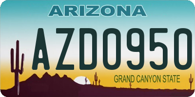 AZ license plate AZD0950