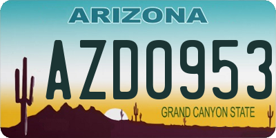 AZ license plate AZD0953