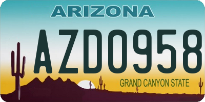 AZ license plate AZD0958