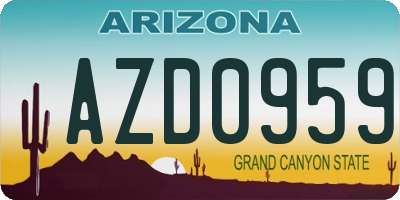 AZ license plate AZD0959