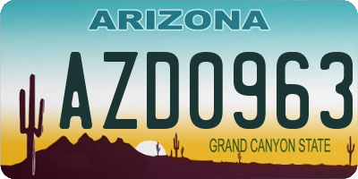 AZ license plate AZD0963