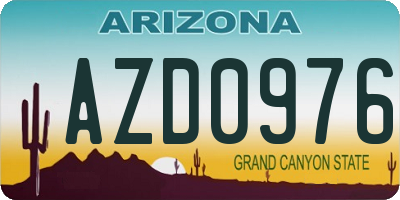 AZ license plate AZD0976